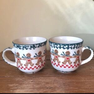 Gingerbread Man Folkcraft Mug Set
